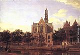 Jan Van Der Heyden Canvas Paintings - View of the Westerkerk, Amsterdam